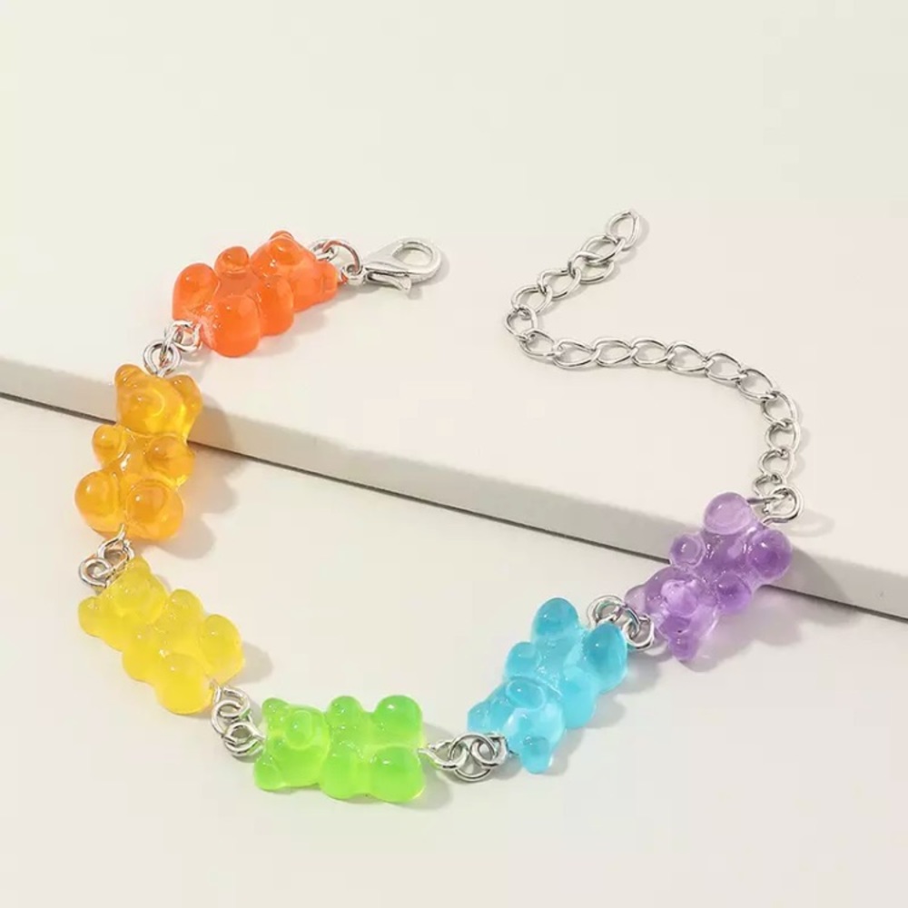“Sugar High” Gummy Bear Colorful Candy Bracelet - Picture 2 of 8